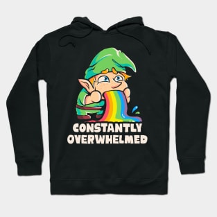 Constantly Overwhelmed - Funny Gnome Rainbow Gift Hoodie